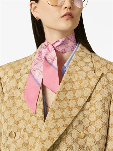 neck bow gucci|GG belt print silk neck bow in multicolor .